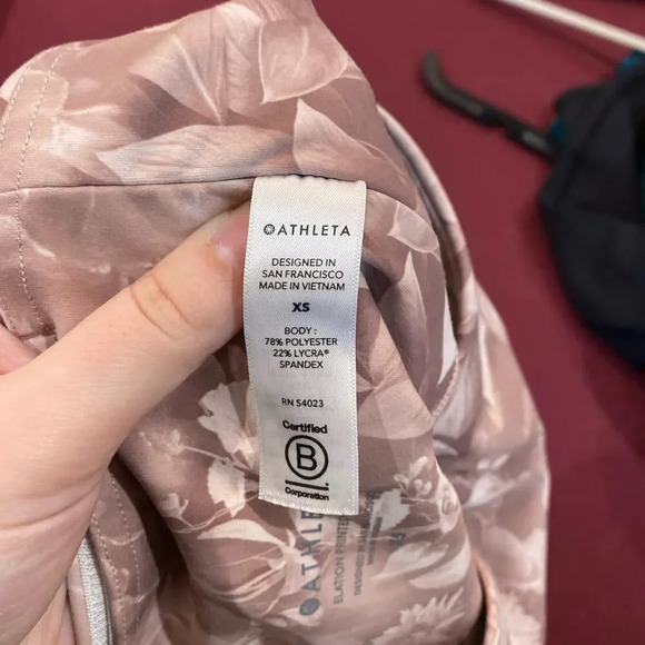 ATHLETA Elation Printed Tight Antoinette Velvety Pink Size XS Yoga Exercise - Picture 10 of 11